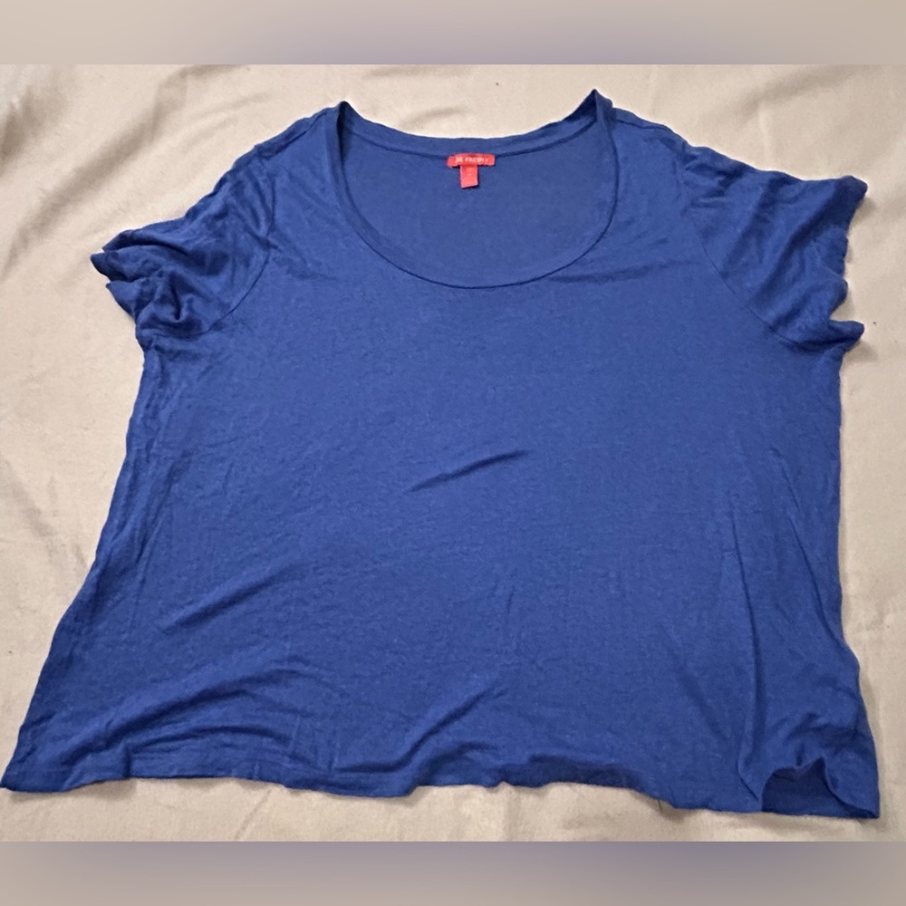 Joe Fresh 100% linen Classic Scoop Neck Women's Top - Royal Blue